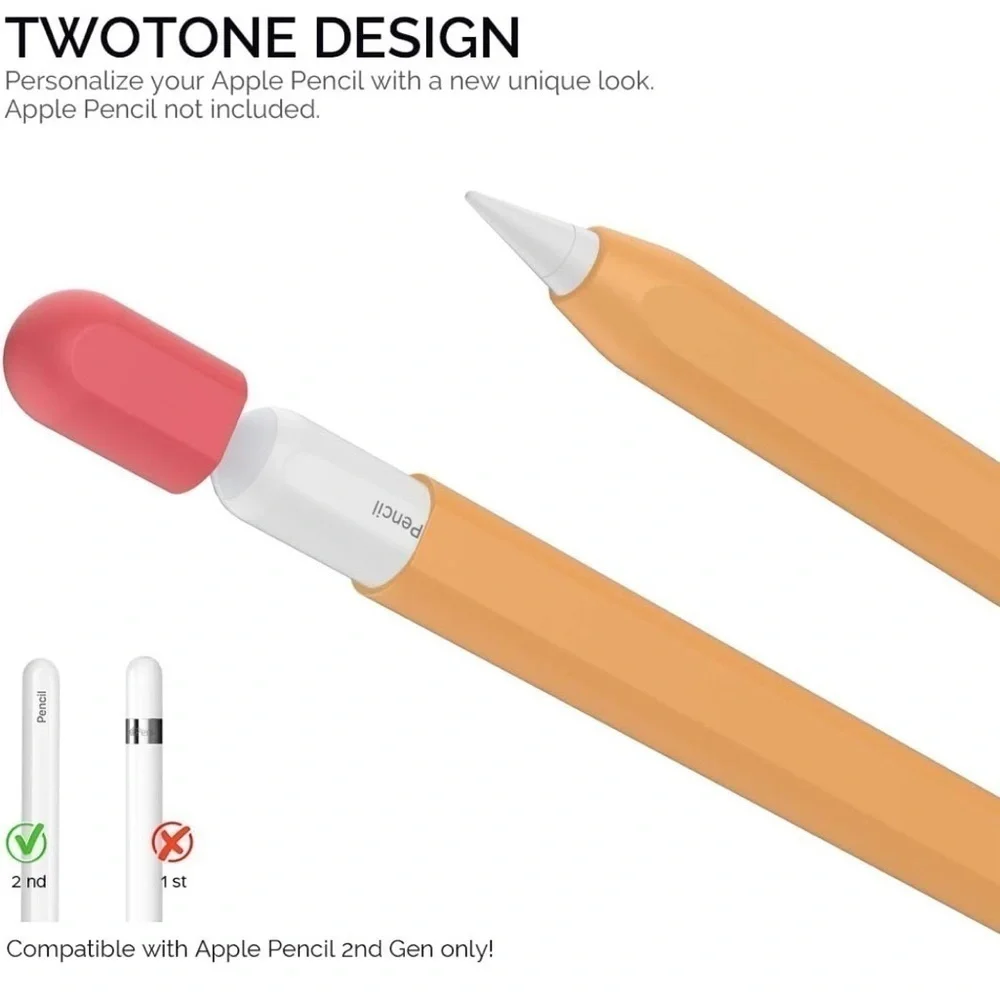 Duotone Case Cover Silicone Sleeve Skin Compatible Apple Pencil 2nd Generation